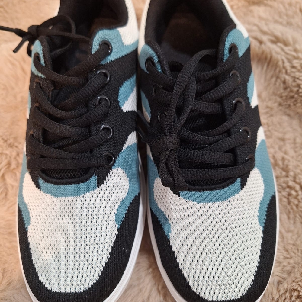 Stylish Black and Teal Sneakers